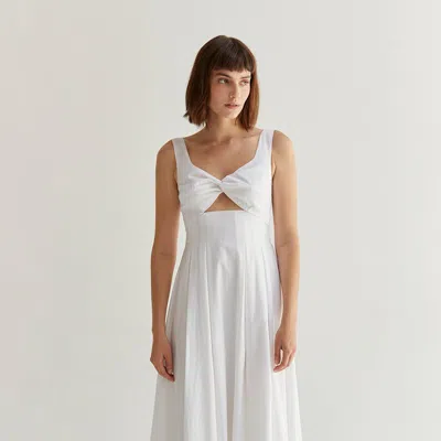 Crescent Isabelle Midi Dress In White