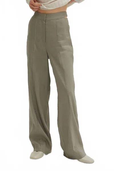 Crescent Janey Cut-out Trouser Pants In Olive In Green