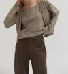Crescent Cardigan Set In Beige