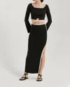 Crescent Joanne Square Neck Two-piece Sweater Set In Black In Black