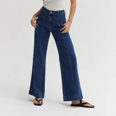 Crescent Kate Flare Denim Pants In Blue