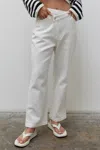 CRESCENT LEON STRAIGHT LEG CROSS FRONT JEANS IN WHITE