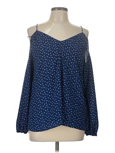 Pre-owned Crescent Long Sleeve Blouse In Blue