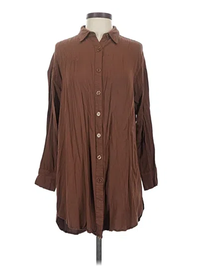 Pre-owned Crescent Long Sleeve Blouse In Brown