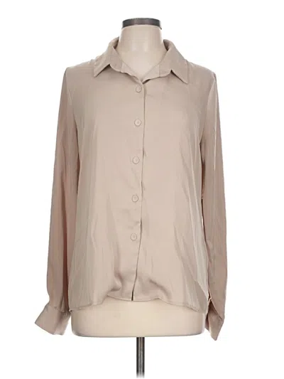 Pre-owned Crescent Long Sleeve Blouse In Tan