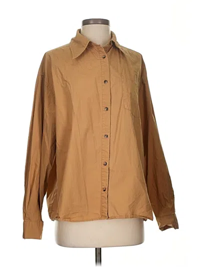 Pre-owned Crescent Long Sleeve Button Down Shirt In Brown