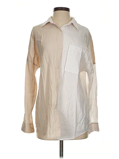 Pre-owned Crescent Long Sleeve Button Down Shirt In Ivory