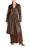 Crescent Evani Vegan Leather Coat In Espresso In Espresso