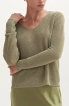 Crescent Lurex Sweater Top In Green