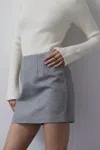 Crescent Lyla Brushed Tweed Mini Skirt In Grey In Gray
