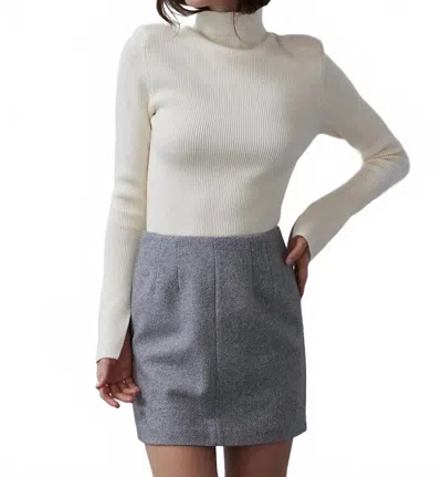 Crescent Lyla Wool Tweed Skirt In Grey In Gray