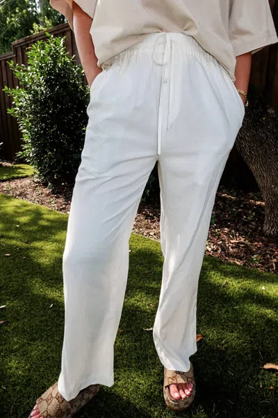 Crescent Lyra Linen Pants In White