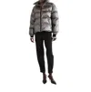 Crescent Lyra Puffer Jacket In Pewter In Silver