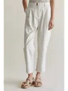 Crescent Marcello Linen Pleated Pant In White