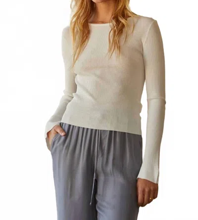 Crescent Massey Long Sleeve Top In White