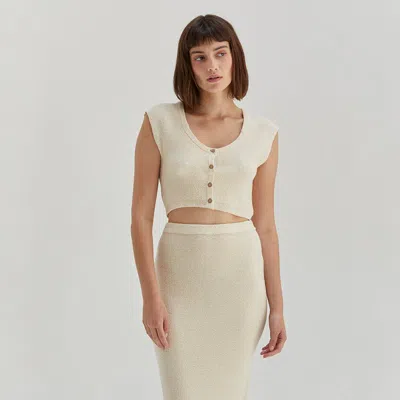 Crescent Mila Maxi Skirt Set In White