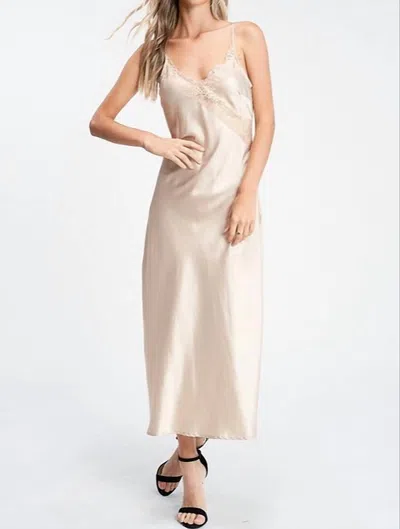 Crescent Miranda Satin Dress In Taupe In Neutral