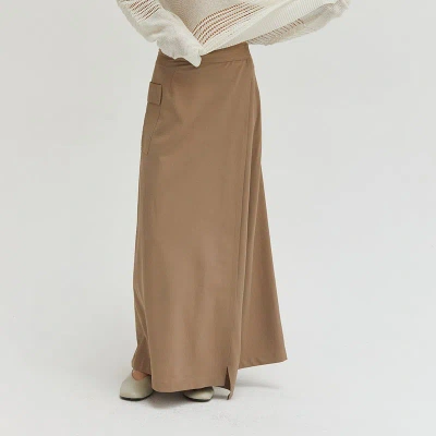 Crescent Nadia Maxi Wrap Skirt In Brown