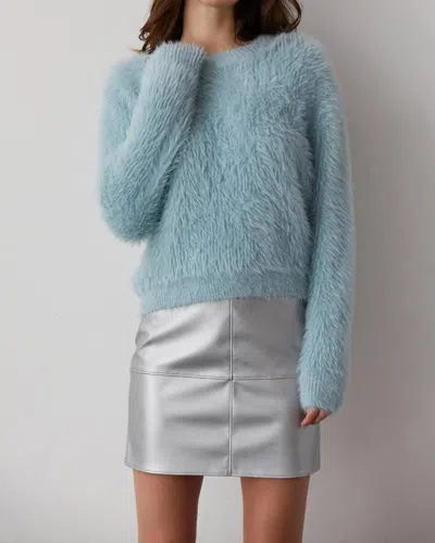 Crescent Natalie Vegan Leather Mini Skirt In Grey