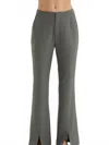 Crescent Noelle Front Slit Flare Pants In Cool Grey In Gray