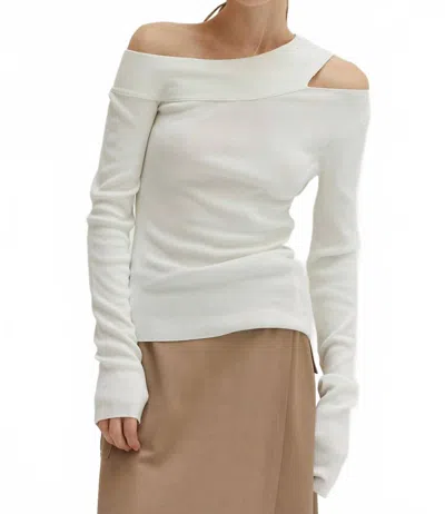 Crescent One Shoulder Top In Off White