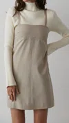 CRESCENT ORIAN MINI SLIP DRESS IN BEIGE