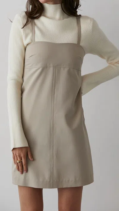 Crescent Orian Mini Slip Dress In Beige