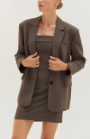 Crescent Oversized Single-breasted Blazer In Gray