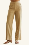 Crescent Pleated Trousers In Custard