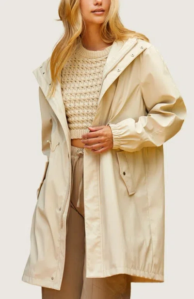 Crescent Rain Coat Jacket In Cream