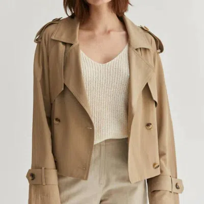 Crescent Reese Short Trench Jacket In Brown