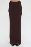 Crescent Ribbed Knit Maxi Skirt In Gold