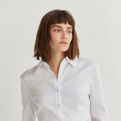 Crescent Rowen Cropped Blouse In White
