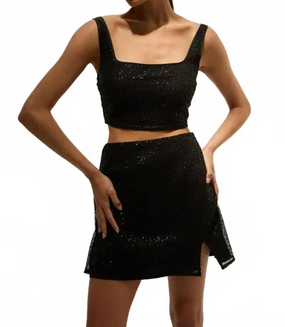 Crescent Roxanna Beaded Mini Skirt In Black