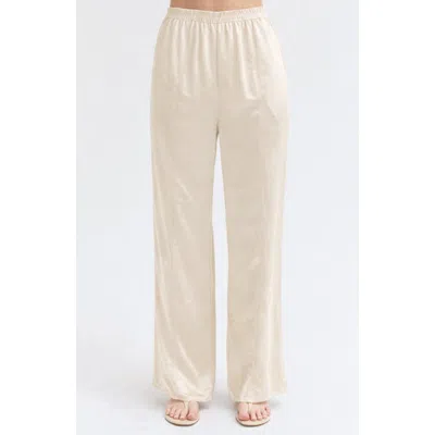 Crescent Satin Pull On Pants In Gold