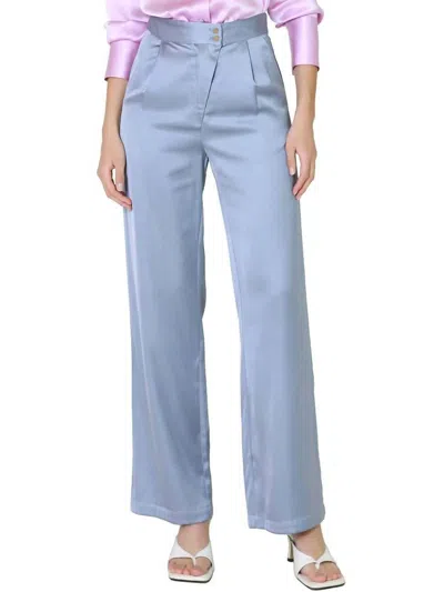 Crescent Satin Twill Pants In Light Blue