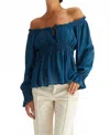 Crescent Serina Baby Doll Top In Blue In Blue