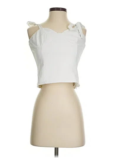 Pre-owned Crescent Sleeveless Blouse In White