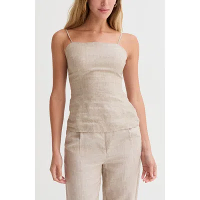 Crescent Sleeveless Linen Top In Neutral