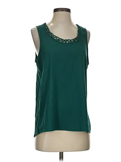 Pre-owned Crescent Sleeveless Top Green Scoop Neck Tops