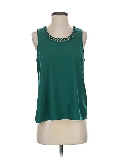Pre-owned Crescent Sleeveless Top Teal Scoop Neck Tops In Blue