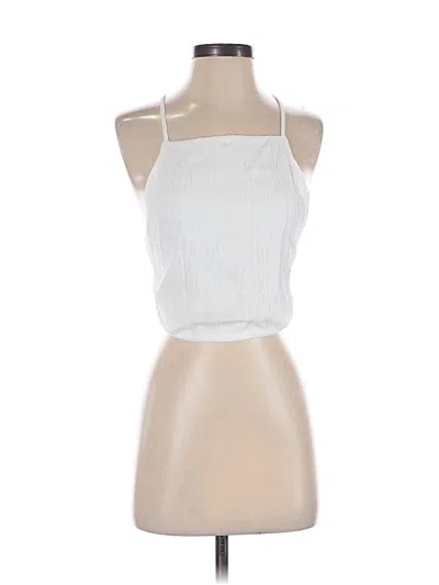 Pre-owned Crescent Sleeveless Top White Halter Neckline Tops