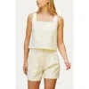 Crescent Square Neck Sleeveless Top In Cream