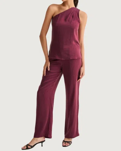 Crescent Straight Leg Cupro Trousers In Merlot In Burgundy