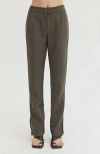Crescent Straight Leg Trousers In Grey