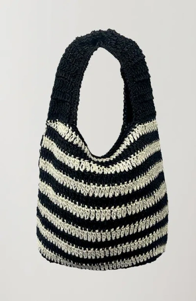 Crescent Striped Weave Bag In Multi