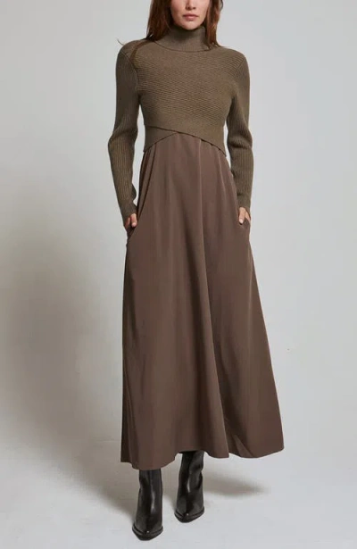 Crescent Sweater Top And Dress Set In Brown