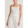 Crescent Tailored Halter Top In White