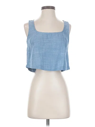 Pre-owned Crescent Tank Top Blue Strapless Neckline Tops