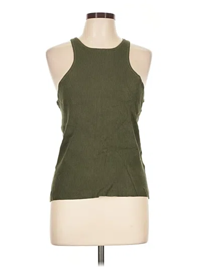 Pre-owned Crescent Tank Top Green Halter Neckline Tops